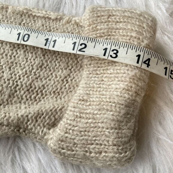 JJ Basics Sweater Sz L Cuffed Sleeves Open Knit Oatmeal Color Nordstrom Casual - Picture 9 of 9